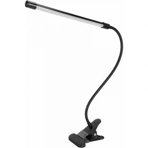 Lampe de table de piano &agrave; LED noire, lampe de lecture &agrave; clip LED r&eacute;glable, lumi&egrave;re froide et chaude, lampe de travail aliment&eacute;e par USB &agrave; tube unique