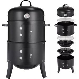 Tlgreen - Barbecue Fumoir vertical,Smoker Fumoir à bois,Barbecue Charbon de Bois,Tonneau pour smokeur