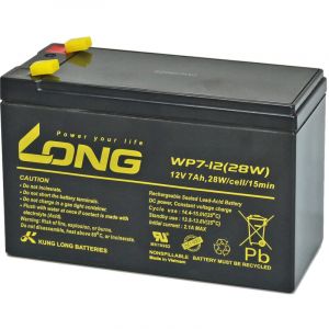 Accumulateur au plomb KUNG LONG Standby, WP7-12, 12 V-, 7 Ah, Faston 6,3 mm
