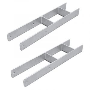 Support de poteau H-ancre Pergola Pied de poteau Support de clôture 121MM 2x - Einfeben