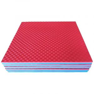 Vivol - Tapis puzzle rouge/bleu 4 cm - 104x104 cm par dalle - Lot de 5 dalles avec bordures