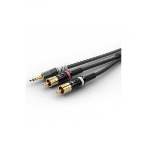 Hicon - Câble de raccordement Sommer Cable HBP-3SC2-0030 audio [1x Jack mâle 3.5 mm - 2x Cinch-RCA mâle] 0.30 m noir Y743472