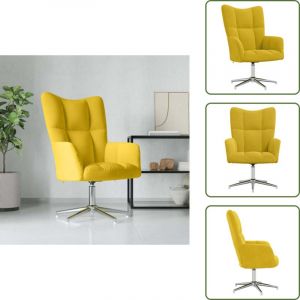 Chaise de relaxation Jaune moutarde Velours - Fauteuil Relaxant - Chaise Lounge - Chaise Confortable - Fauteuil Moderne - Design Chic