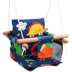 Balançoire pour bébé Motif Dinosaure, balançoire en Bois pour Enfants + Ceinture de sécurité, balançoire pour Enfants et bébé Jardin intérieur