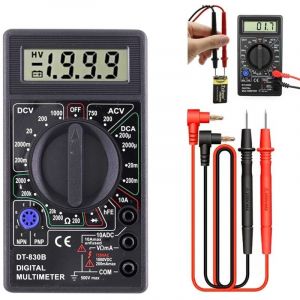 Multim&egrave;tre num&eacute;rique professionnel, testeur &eacute;lectrique professionnel, multim&egrave;tre num&eacute;rique, ligne de test avec multim&egrave;tre, mesure de tension AC/DC,