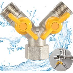 Raccord de Tuyau en Laiton avec Inverseur de Gaz, Double Sortie 2 Voies. - Choyclit