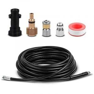 15M Kit Tuyau D&eacute;boucheur flexible Haute Pression Avec Adaptateur Convient Pour K&auml;rcher K2 K3 K4 K5 K6 K7