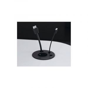 Sans Marque - Prise electrique encastrable Versadot Cable diam&egrave;tre 80 mm + 3 trous passe-c&acirc;bles - noir - Maxiburo