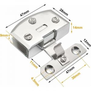 de charni&egrave;res(Argent) de porte en verre vitrine armoire &agrave; vin clip charni&egrave;re de porte pi&egrave;ces de rechange, adapt&eacute; pour le verre de 5-8 mm