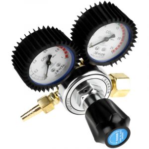 Detendeur Gaz, D&eacute;tendeur Co2, R&eacute;ducteur de pression de CO2 r&eacute;gulateur de bouteille de gaz de de f&ucirc;t d&eacute;bitm&egrave;tre de CO2 et r&eacute;gulateur &agrave; double jauge