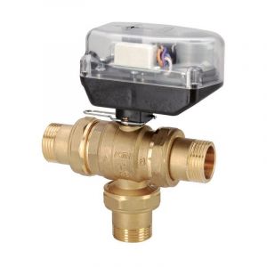 Vanne à bille motorisée 3 voies Vanne de zone à dérivation 3 voies 1' motorisée 230vac