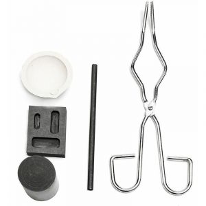 5Pcs Resistant A La Chaleur Coulee De Lingotiere Outil Smelting Or Argent Fournaise Kit Scrap Bijoux Raffinage De Fusion Metal Or Forge Set Graphite