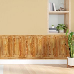 Plage - Papier peint découpé préencollé, soubassement, bois acacia, boiserie murale, raccordable, 83 cm x 195 cm