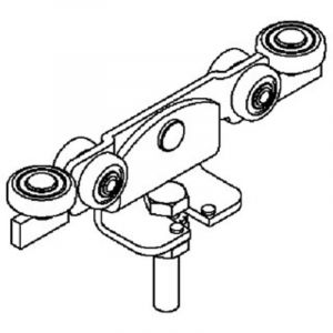 Helm - 391 Monture tole galvanis&eacute;e, fixation sur plat, galet avec moyeu M12x60, Electrique
