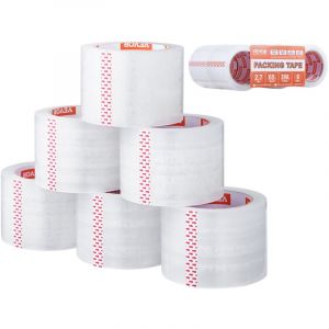 VEVOR Ruban Adhesif deEmballage Transparent Lot de 6 Rouleaux 59,436 m x 76,2 mm Epaisseur 0,068 mm Noyau 76,2 mm Ruban deEmballage Robuste pour