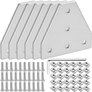 20 Pi&egrave;ces 3030 Profil&eacute;s en Aluminium Equerre Fixation Profil Aluminium &Eacute;querre de Fixation 90 Degr&eacute;s Inox Connecteur d'Angle avec Vis et &Eacute;crous M6