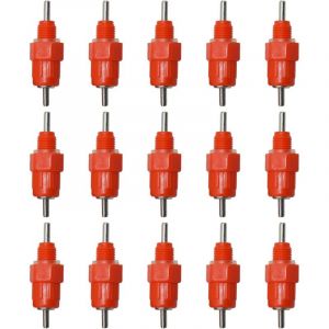 Lntyq - Buveurs Automatiques, Eau Mamelons Abreuvoirs, Abreuvoir de Volaille, Automatique Tétine Abreuvoir, pour Poulet Canard Volaille,15 Pcs