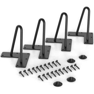 4Pcs Pied de Table Basse diy en Métal Hairpin Legs de Meuble Forme de u Table Pied de Chaise Hauteur 20CM