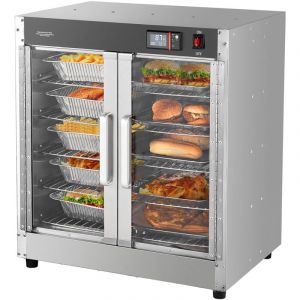 Mophorn - Chauffe-plats Chaud Boîte, chauffe-plats à 5 niveaux - Livré avec bac à eau, 5 casseroles, double porte en verre et étagères réglables
