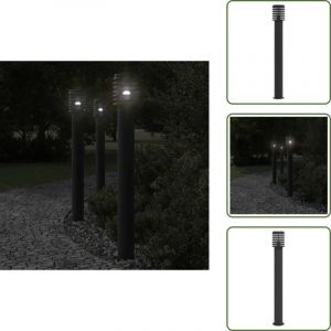Lampadaire d'ext&eacute;rieur noir 110 cm acier inoxydable - Lampadaire Exterieur - &Eacute;clairage Ext&eacute;rieur - Luminaire Ext&eacute;rieur - Lampe Ext&eacute;rieur - Jardin
