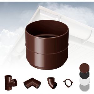 Système de gouttière - pvc plastique de 90 mm, sélection de composants Rainway 90: brun, Douille de tuyau