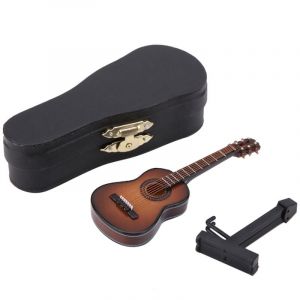 Modèle de guitare miniature décoratif, mini guitare, mini jouets les plus petits du monde, modèle de guitare miniature en bois, mini ornements