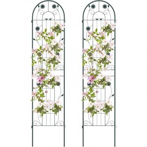 Treillis de Jardin 180CM en M&eacute;tal pour Plantes Grimpantes, Panneaux de Treillis, Treillis en Arc de Style R&eacute;tro D&eacute;coratif pour Vigne Lierre Roses