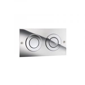 Plaque de commande 3/6L mini trend pneumatique double débit - inox brossé Regiplast