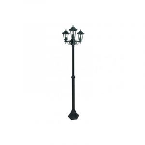 Lampadaire Extérieur 3 Têtes 3x60W E27 Fonte Noir loan