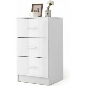 Costway - Caisson de Bureau Meuble de Rangement avec 3 Tiroirs pour Feuilles A4, Lettre,Dossiers et Documents 37 x 34 x 66,5 cm Blanc