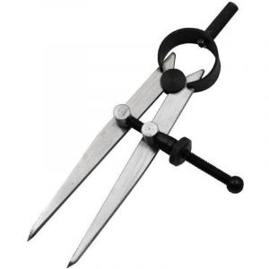 Compas &agrave; Pointes S&egrave;ches en Cuir Diviseur de Printemps Rotation Scratch artisanat Outil, R&eacute;glable Leathercraft Compass Diy &agrave; Coudre Outils 100Mm,