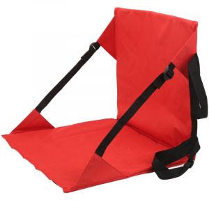 Si&egrave;ge de Stade Pliant Coussin de Si&egrave;ge de Gradin de Stade en Tissu Oxford Portable L&eacute;ger pour Camping Pique-Nique Rouge
