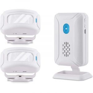 Sonnette infrarouge avec d&eacute;tecteur d'alarme, sonnette, portique de d&eacute;tection d'entr&eacute;e, accueille vos invit&eacute;s avec 32 m&eacute;lodies pour la maison et le