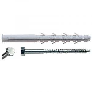 G&b Fissaggi - Chevilles longues pour sabots de charpente 12x200mm et vis t&ecirc;te hexagonales 10x205mm bo&icirc;te de 20 pi&egrave;ces