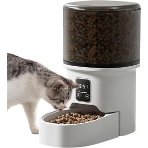 Distributeur Croquettes Chat Automatique,4L Distributeur Croquettes Chat avec Minuterie Programmable pour Chats et Petits Chiens, 1-6 Repas par Jour