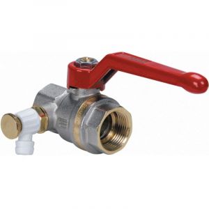 Effebi Spa - Robinet boisseau sph&eacute;rique laiton bague ff &agrave; purge orientable poignee alu 20x27