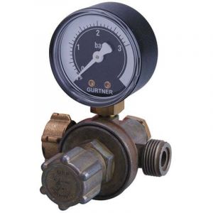 D&eacute;tendeur r&eacute;glable propane haute pression avec manom&egrave;tre 8kg/h - 0 &agrave; 3 bar - entr&eacute;e &eacute;crou 20x150 - sortie M20x150 Gurtner