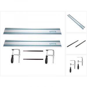 Makita set de rails de guidage 2x rail de guidage 1400mm + 2x connecteurs de rail de guidage + 2x serre-joints