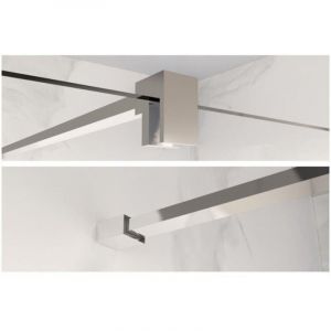 Fortifura Galeria barre de renfort rallong&eacute;e 200cm pour douche &agrave; l'italienne - avec kit de fixation - chrome