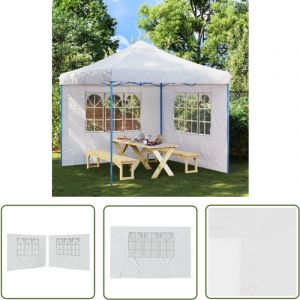 The Living Store - Paroi de tente de réception 2 pcs avec fenêtre pe Blanc - Pare-soleil - Abri Jardin - Tentes De Réception - Paroi De Tente
