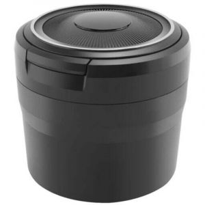 Cendrier De Voiture Portable Avec &Eacute;clairage LED Et Porte-Gobelet Anti-Fum&eacute;e Noir