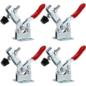 4Pcs Sauterelle de Serrage Pince &agrave; Bascule Horizontale GH-201-B Pince a Levier Horizontal D&eacute;blocage Rapide Serre Joint Sauterelle