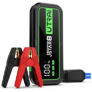 Booster Batterie 3000A 74Wh D&eacute;marreur de Voiture 12V Portable (Jusqu'&agrave; 10L Gaz ou 8L Gazole) Jump Starter avec Pinces de S&ucirc;ret&eacute; Intelligentes Longue