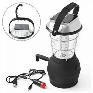Lanterne Solaire, Lanterne de Camping avec Manivelle Dynamo 36 Led Lampe de Secours