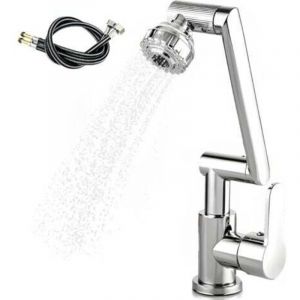 Flexible Robinet Cuisine, Robinet Mitigeur Cuisine, Robinet Cuisine Douchette, 1080&deg; Flexible Rotation Mitigeur Cuisine, 2 Modes de Jet, Livr&eacute; avec 2