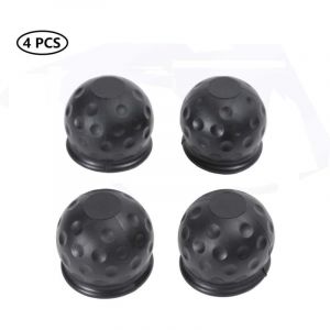 4 X 50 mm Cache Boule Attelage, Barre De Remorquage Boule Attelage Caoutchouc Noir, Capuchon De Protection De Boule D'attache Remorque, Prot&egrave;ge Boule
