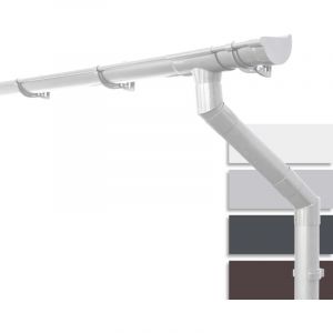 Kit de goutti&egrave;res pour abri de jardin 100mm, carport, terrasse, goutti&egrave;re en pvc pour toit en appentis, Made in Germany: 1 c&ocirc;t&eacute; de toit