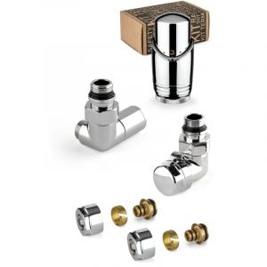 Kit vanne et cadenas, carré, modèle d'ameublement, version droite, raccordement cuivre 12 APM 135KC015R12 Chromé