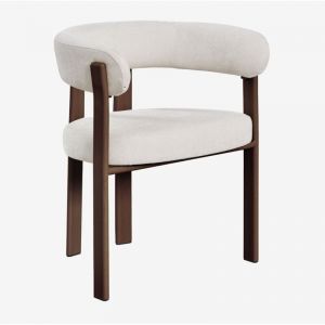 Chaise de salle &agrave; manger avec accoudoirs, rembourr&eacute;e et en fer Jolie SKLUM Marron Bois Fonc&eacute;