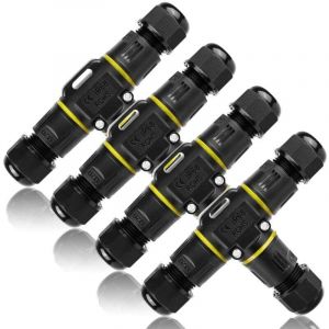 Connecteur &Eacute;tanche Forme de T 4 Pi&egrave;ces Raccord Electrique Etanche IP68 Bo&icirc;te de Jonction 3 Voies Connecteur Electrique Etanche Connecteurs de C&acirc;bles